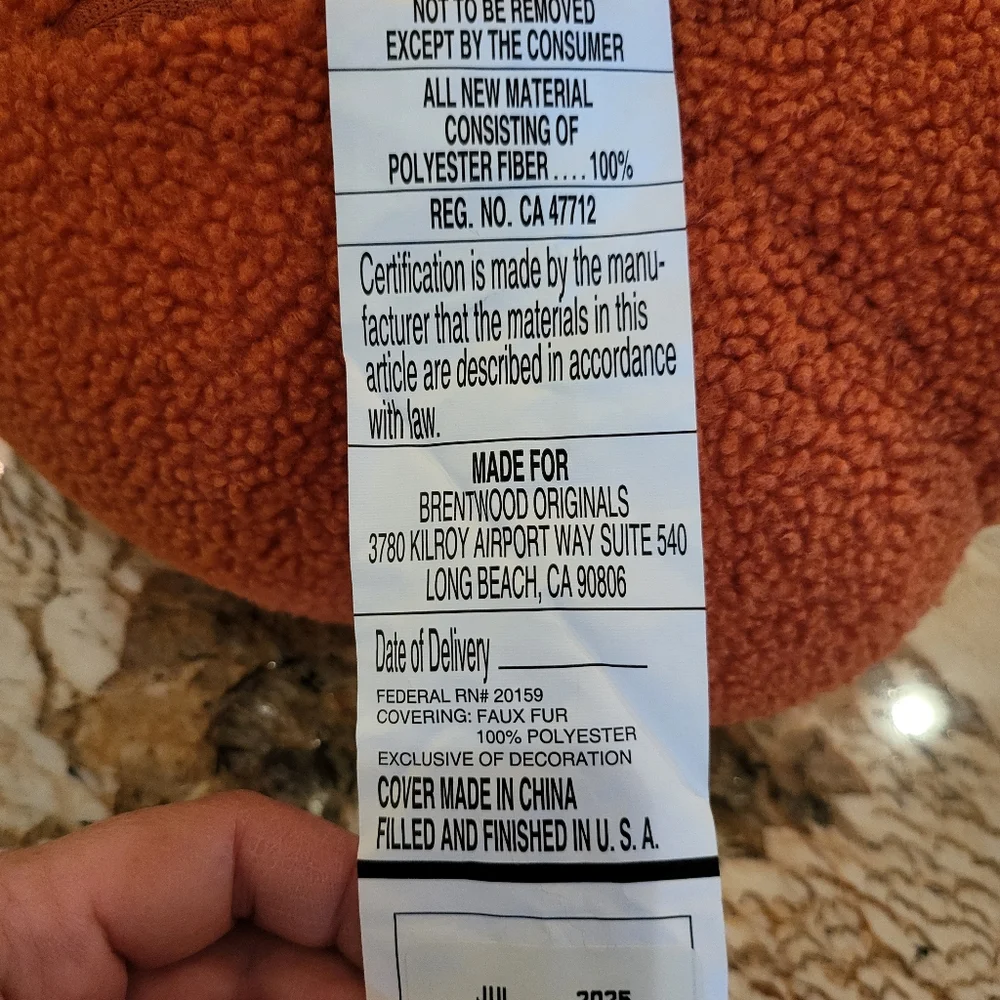 Sherpa Jack O Lantern Plush Pumpkin Pillow Halloween Decor NEW NWT - Picture 12 of 16